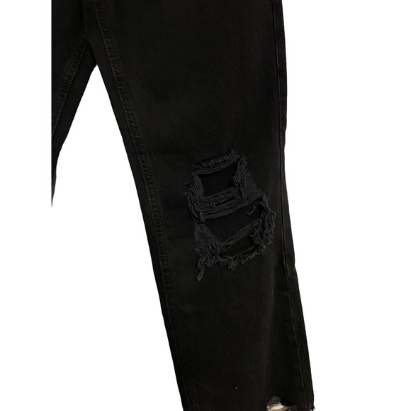 NWT Free People Maggie Mid-Rise Straight-Leg Jeans Black Wash Size 26 Distressed - Picture 7 of 16